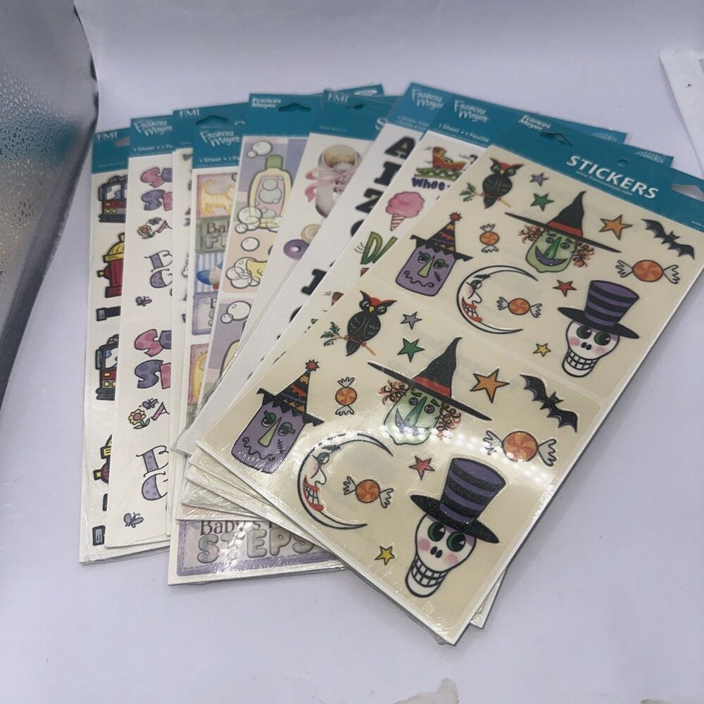 frances meyer Stickers Variety Of Themes Lot of 10 Pkgs halloween baby firetruck